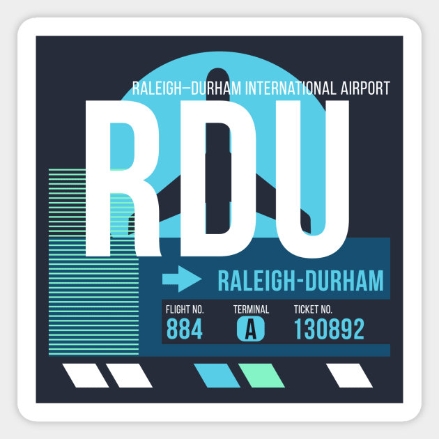 Raleigh-Durham (RDU) Airport // Sunset Baggage Tag Sticker by Now Boarding